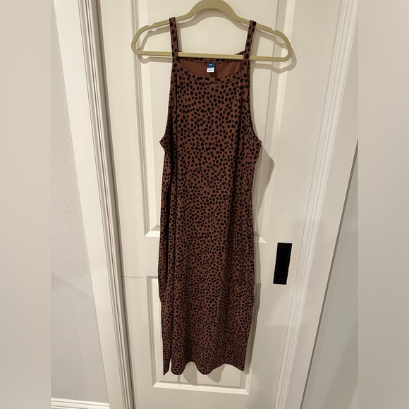 Old navy midi side split leopard print midi dress - Picture 5 of 7